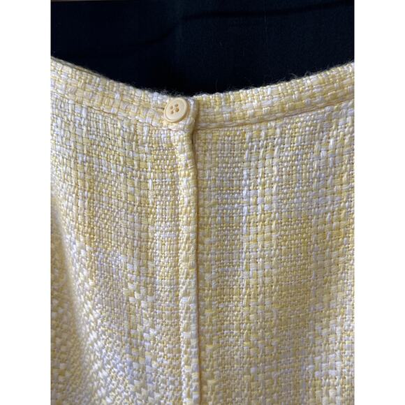 Pastel Yellow Skirt Suit 12 Tweed Plaid Spring Corpcore Soft Girl Coquette - Picture 10 of 16